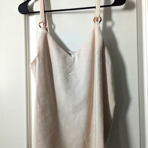 Topshop: Beige Sleeveless tank